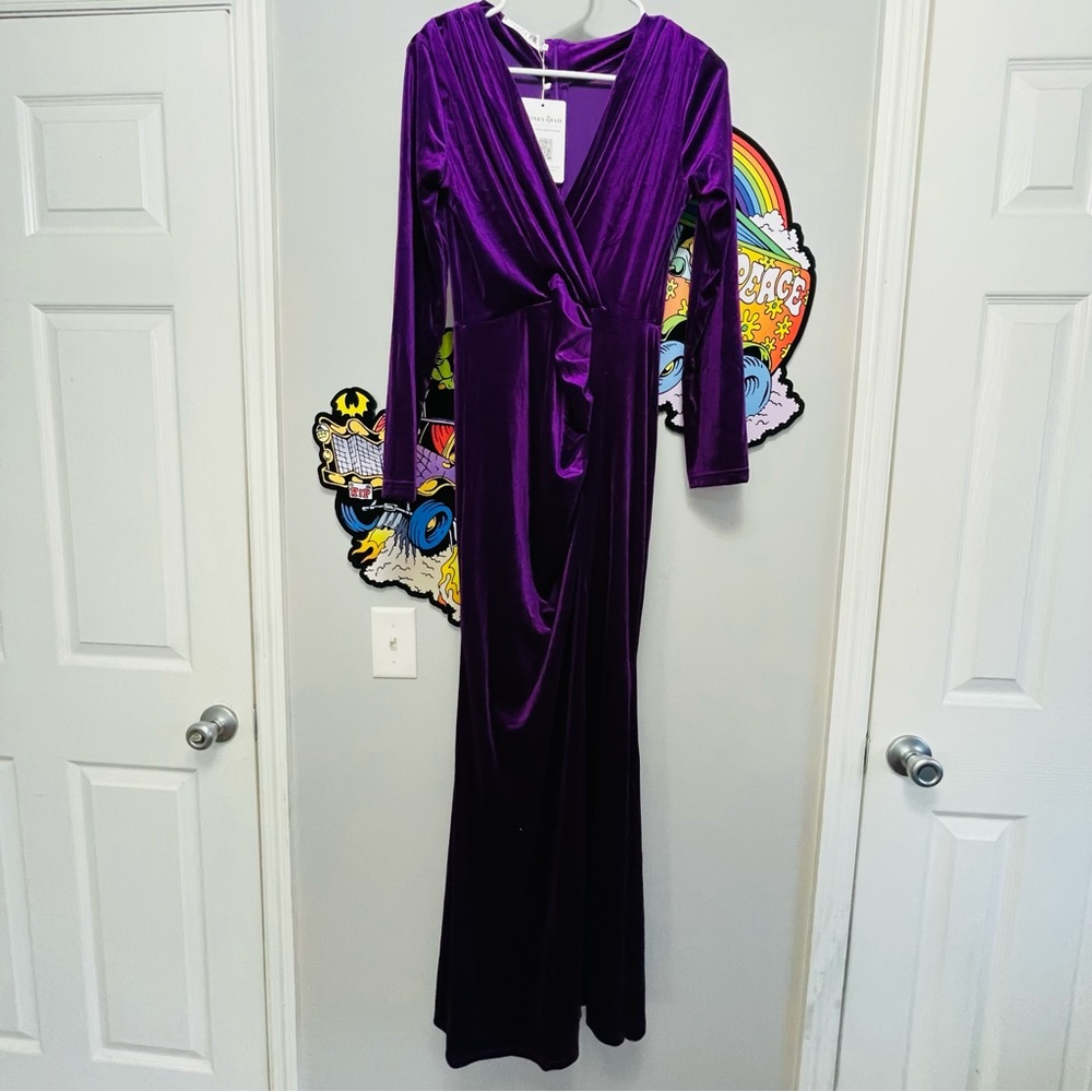 Women’s Migeer Purple Velvet Evening Gown